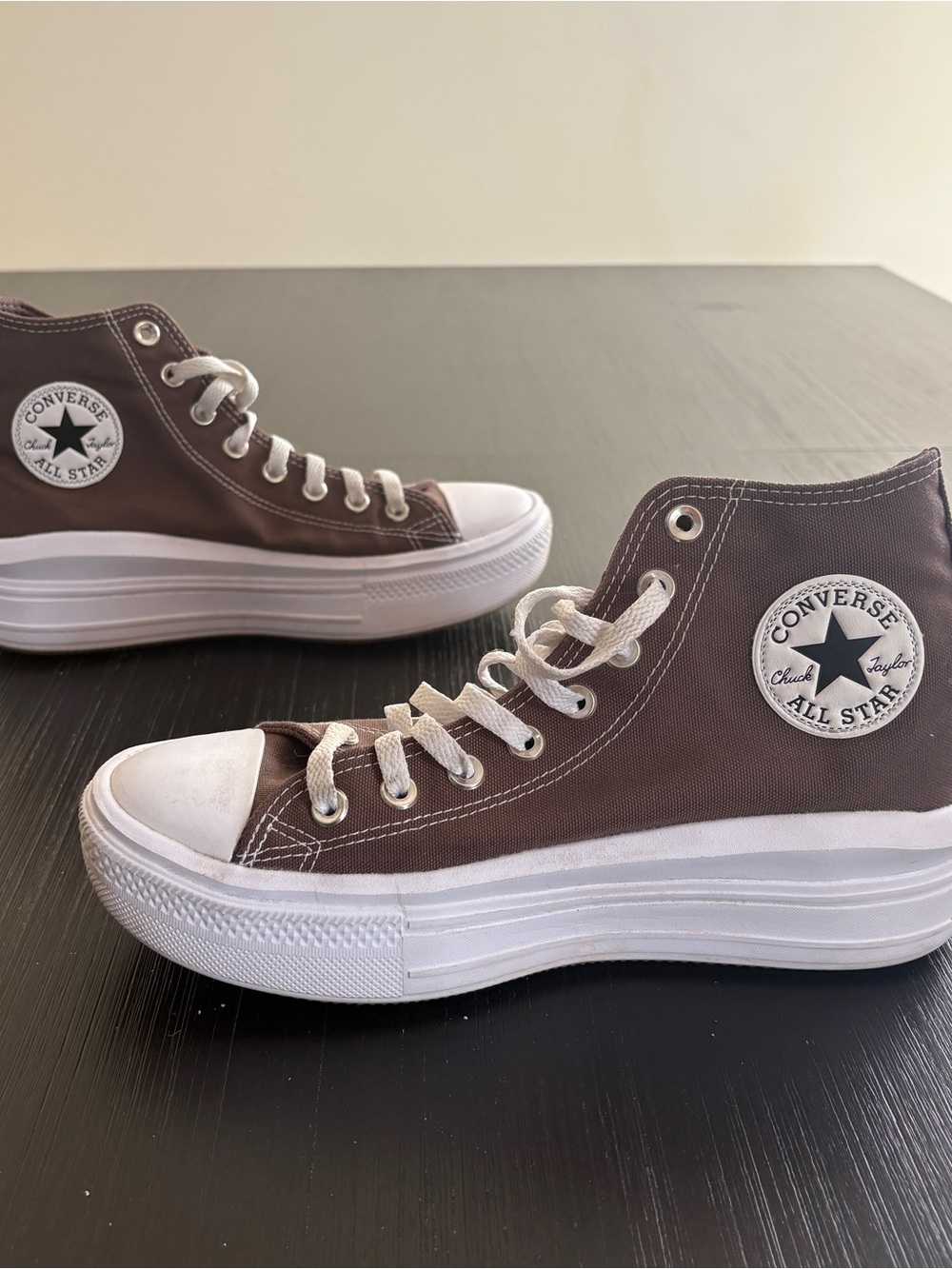Converse Chuck Taylor All Star Platform High Top Sneakers - Brown & White